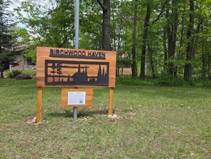 Signage at front of home
