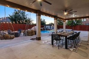 Private Pool with dining area for gathering!