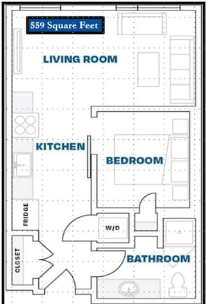 Floor Plan 559 Square Feet