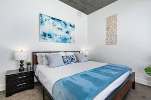 Relax in this highly designed bedroom