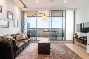 Relax in the light filled living area