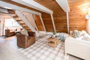 The downstairs living room is a great spot to hang out!