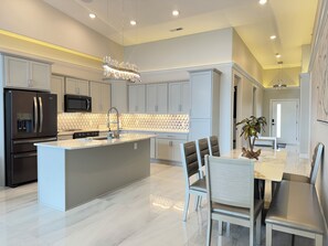 Open concept kitchen and dining room