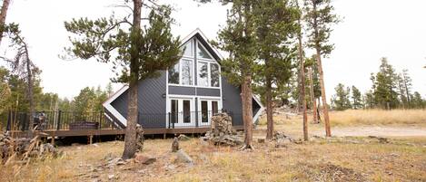 View of front of the house and the back deck - amazing for photos!