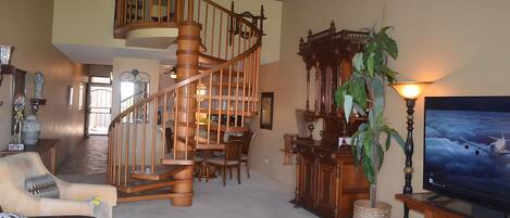 Living Room view of Stairwell to Loft

