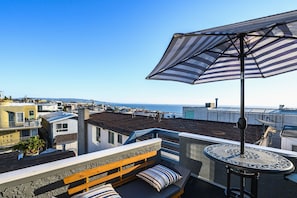 Overlooking the ocean and rooftops