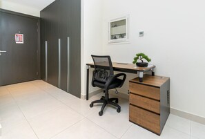 Working desk with chair.