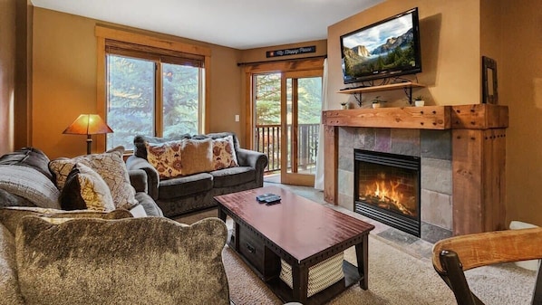 Experience the ultimate mountain getaway in this modern one-bedroom condo nestled in the heart of River Run Village.
