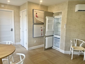 The European refrigerator provides ample space for your groceries.