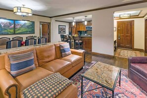 Living Room features a sleeper sofa for two.