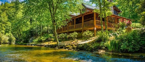 Our cabin backs up to and has direct access to Big Snowbird Creek.