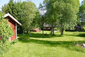 Garten vom Haus aus.