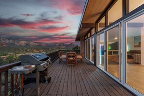 Exceptional views from the deck, which has a bbq and outdoor dining table