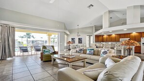 View from the living area to the terrace