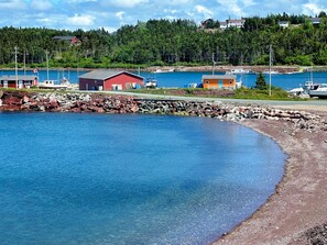 The view from the windows of Long Harbour and the beach out front