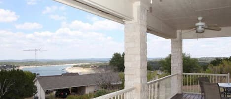 Back deck with great Lake Travis views