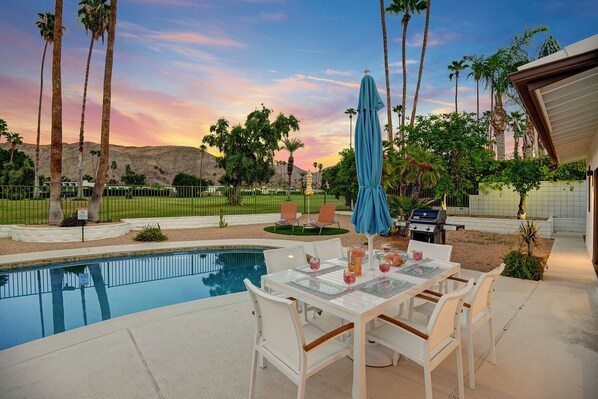 SUNSET OVER PATIO TABLE