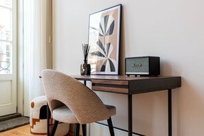 Designed to blend seamlessly with the apartment's premium aesthetic, this little office area is a haven for work and creativity.