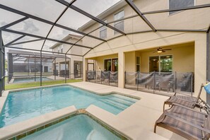 Private Lanai | Outdoor Pool (Depth 3'-5') | Hot Tub | Chaise Loungers