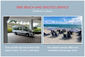Free beach and shuttle service w/Resort Fee