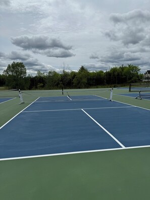 Newly painted pickle ball courts