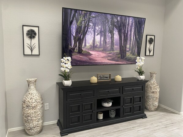 Great Room with 65" Samsung Smart Television