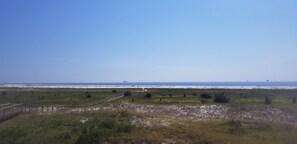 view of beach & boardwalk