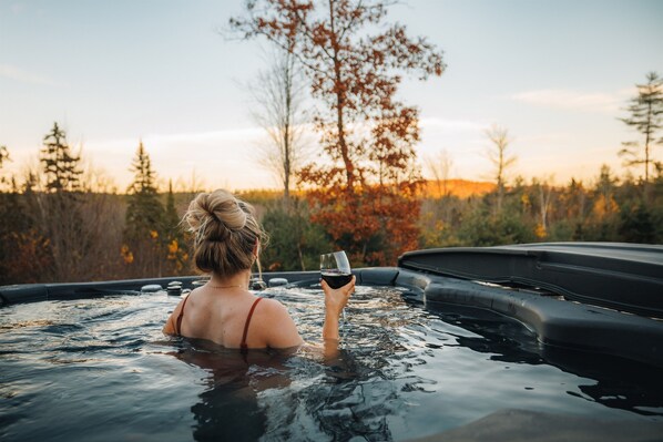 Hop in the hot tub after a long day of hiking or skiing!