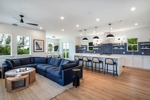 Relax on the sectional couch with family & friends!
