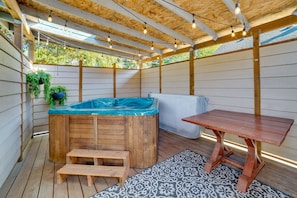 Patio | Private Hot Tub