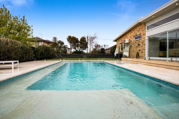 Blue water pool