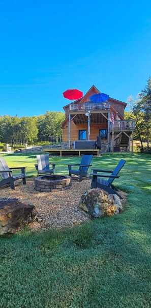 View from the lake side of yard
