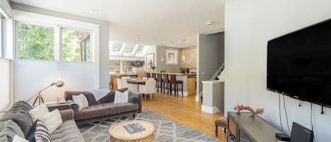 Cozy living area with plenty of space to lounge after a long day on the slopes.