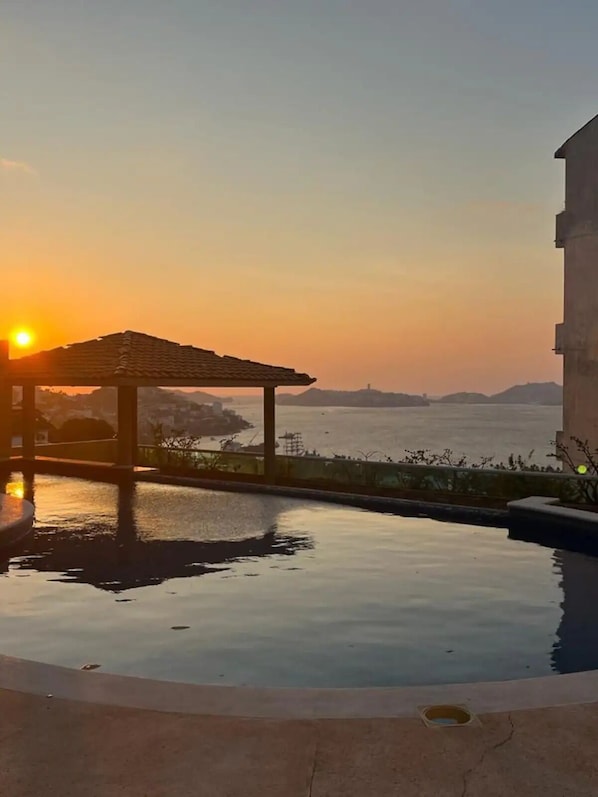 Sunset from the swimming pool