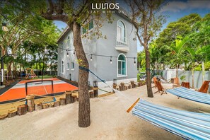  Enjoy hammocks and your own mini beach right here! 
