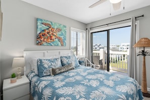 Bedroom, town balcony