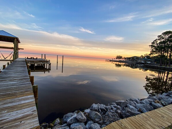 Choctawhatchee Bay at sunset from the Bay House