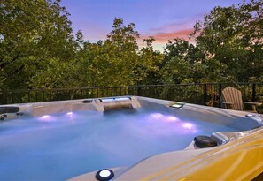 Take a soothing dip in the hot tub, where the calming surroundings of nature make relaxation easy.