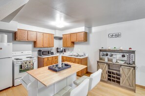 Kitchen | Single-Story Basement Unit | Additional Vacation Rental On-Site