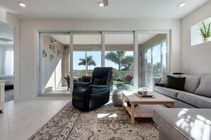 Side view of the living room area