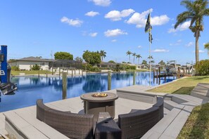 Dock seating w/ Fire Pit