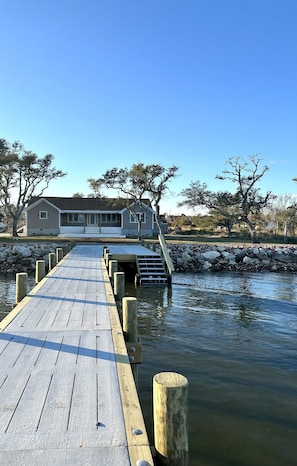 View of The Ferry House from the dock.
