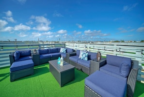 Rooftop deck features plenty of space to lounge.