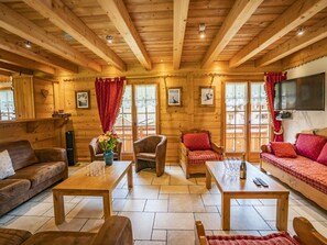 Chalet le Refuge, salon, ChĂątel Les Portes du Soleil