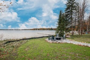 A southwest view of the lake from our backyard