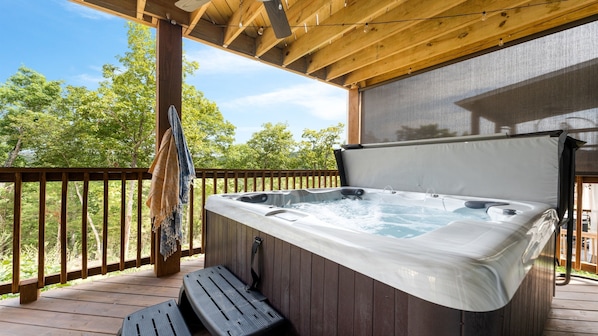 Relax in the hot tub