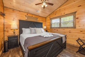 Master Bedroom with King Bed on the main level.