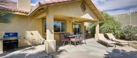 Indio Vacation Rental | 3BR | 2BA | 1,750 Sq Ft | 1 Step to Enter