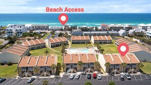 2-3 minutes walk to the private beach access.