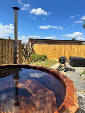 Wood fired hot tub